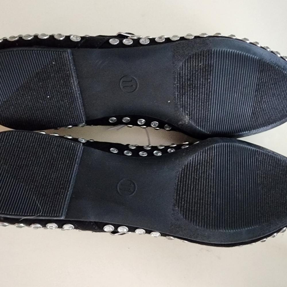 A New Day Black Flats with Rhinestone Accents NWT SZ 11 - Picture 3 of 4